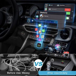Outlet Adapter samochodowy SYWBBS 2 w 1 CarPlay i Android Auto USB A/C