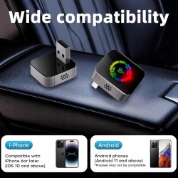 Outlet Adapter samochodowy SYWBBS 2 w 1 CarPlay i Android Auto USB A/C