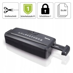 Outlet Niszczarka Dokumentów Mini Hama P-1 10L paski max 6 arkuszy 72dB
