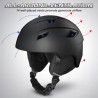 Outlet Odoland Kask i Gogle Narciarskie UV 400, Czarny, Rozmiar S