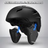 Outlet Odoland Kask i Gogle Narciarskie UV 400, Czarny, Rozmiar S
