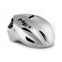 Kask rowerowy z paskiem na głowe MET Manta MIPS L Srebny