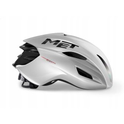 Kask rowerowy z paskiem na głowe MET Manta MIPS L Srebny