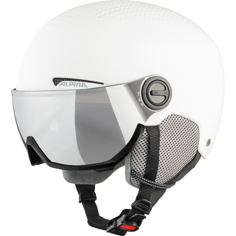 Kask narciarski Alpina Arber Visor Q-Lite rozmiar S 51-55cm matowy biały