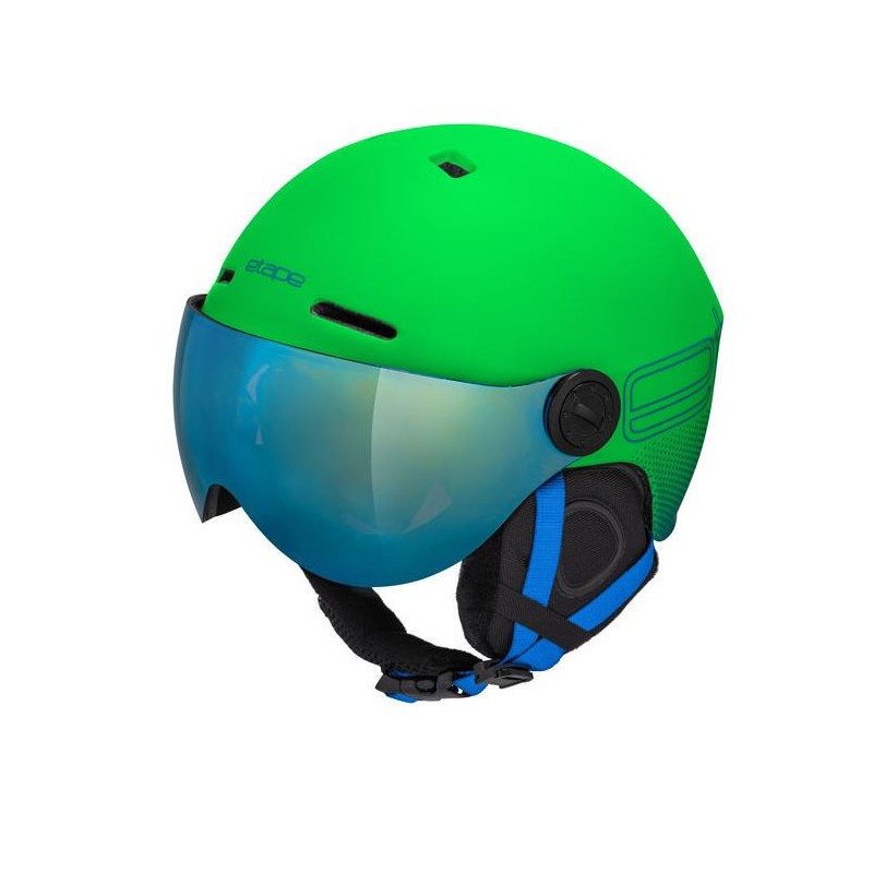 Speedy Pro Dziecięcy Kask Narciarski z Wizjerem 55-58 cm Zielony/Niebieski