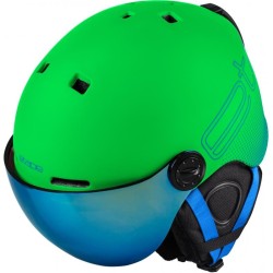 Speedy Pro Dziecięcy Kask Narciarski z Wizjerem 55-58 cm Zielony/Niebieski