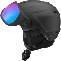 Outlet Kask Salomon PIONEER LT VISOR Unisex L 58-62 Czarny do narciarstwa