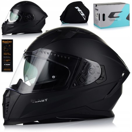 KASK MOTOCYKLOWY CGM 311A BLAST MAT ECER 22.06 + BLENDA + ANTIFOG CZARNY