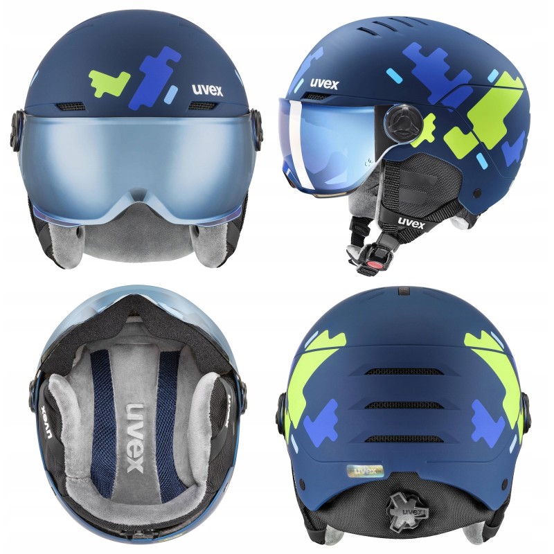 Kask narciarski Uvex dziecięcy Rocket Jr Visor 8005 54-58 cm M Niebieski