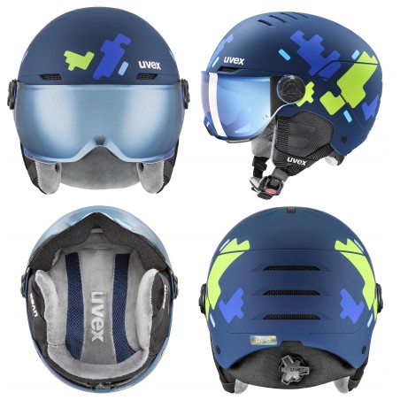 Kask narciarski Uvex dziecięcy Rocket Jr Visor 8005 54-58 cm M Niebieski
