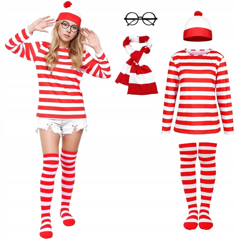 Damski Strój przebranie Gdzie jest Wally na karnawał i Halloween XL