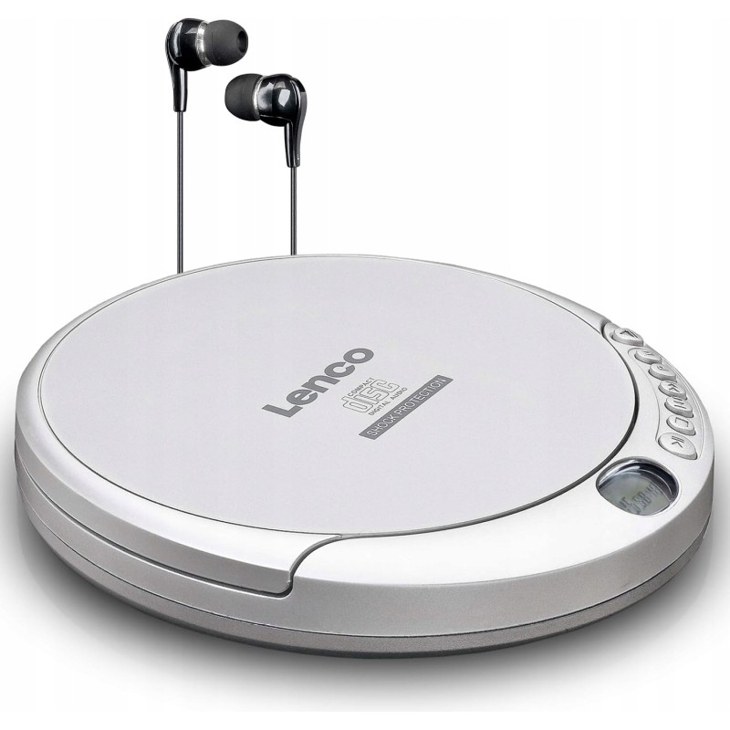 Outlet Lenco Discman CD-201S Odtwarzacz CD MP3 z Antishock + słuchawki