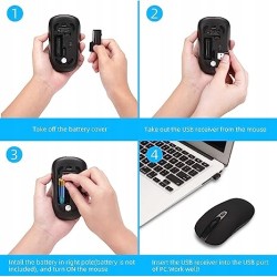 Cimetech Bezprzewodowa mysz komputerowa USB czarny
