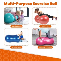 Outlet Piłka Rehabilitacyjna Fasolka 45x90cm do Jogi i Fitness z Pompką