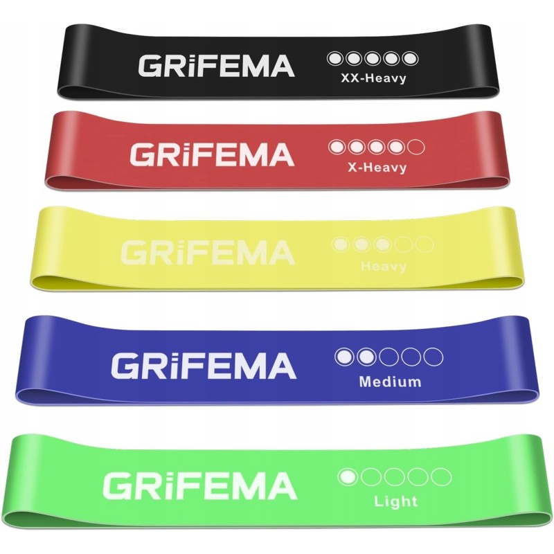 Outlet GRIFEMA Zestaw 5 gum oporowych z 5 poziomami oporu różnokolorowe