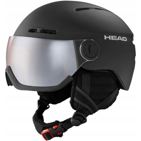 Kask narciarski z przyłbicą szybą HEAD Knight Black XS/S 52-54 cm czarny