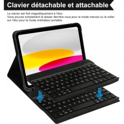 SENGBIRCH Klawiatura Francuska AZERTY do iPad 10 gen plus Pokrowiec Trifold