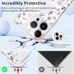 Outlet Xylota Etui MagSafe do iPhone 14 Pro 6,1" TPU Silikonowe 2szt Kwiat