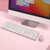 Outlet Bezprzewodowa Cicha Klawiatura i Mysz LeadsaiL K786 QWERTZ Różowy