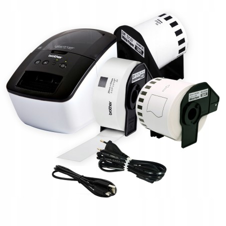 Outlet Drukarka etykiet samoprzylepnych Brother QL-700 QL700RF1 + 2 taśmy