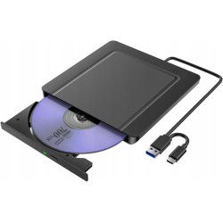 Outlet Zewnętrzny napęd CD/DVD nagrywarka przenośny USB 3.0/C -/+RW do PC