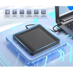 Outlet Zewnętrzny napęd CD/DVD nagrywarka przenośny USB 3.0/C -/+RW do PC