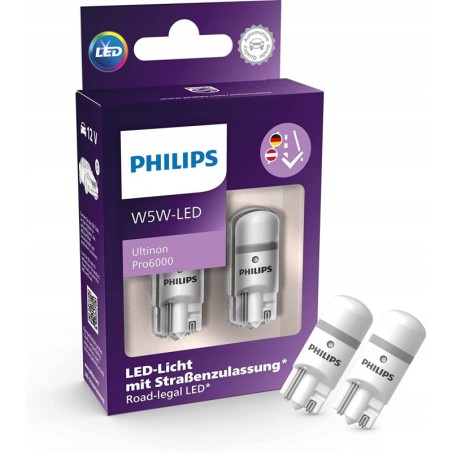 Outlet Żarówki samochodowe Philips W5W 11961HU60X2 2 sztuki białe jasne