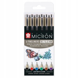 Pisaki Kolorowe Sakura Pigma Micron Basic 05/0.45mm Set 6 szt.