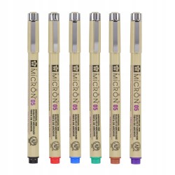 Pisaki Kolorowe Sakura Pigma Micron Basic 05/0.45mm Set 6 szt.