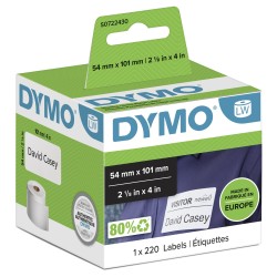 Outlet Orginalne Etykiety Dymo S0722430 54x101mm 220 sztuk na rolke biały