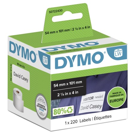 Outlet Orginalne Etykiety Dymo S0722430 54x101mm 220 sztuk na rolke biały