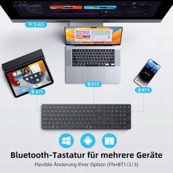 Outlet TECURS Bezprzewodowa klawiatura Bluetooth układ klawiatury QWERTZ