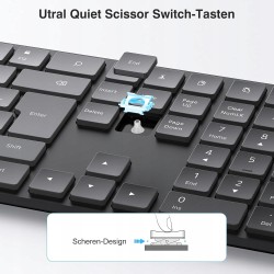 Outlet TECURS Bezprzewodowa klawiatura Bluetooth układ klawiatury QWERTZ