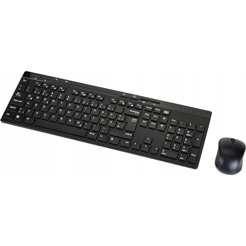 Outlet Zestaw klawiatura mysz bezprzewodowa USB 2,4 GHz czarny QWERTZ DE