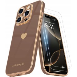 Outlet Etui Teageo do iPhone 16 Desert Gold + 2 szkło hartowane lekkie TPU