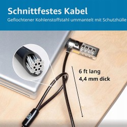 Outlet Blokada do laptopów Kensington Standard 1,8m linka z szyfrem czarny