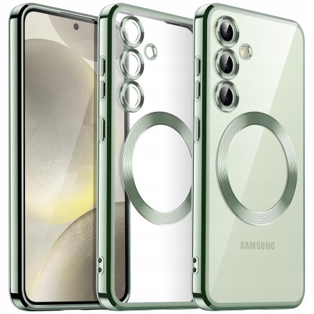Outlet Etui JETech MagSafe do Samsung Galaxy S24 zielone przezroczyste