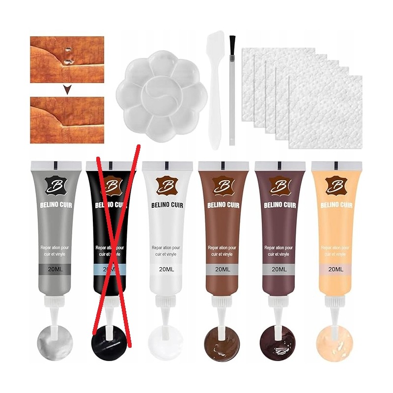 Outlet Krem do naprawy tapicerki skórzanej ubrań butów 5 x 20 ml Zestaw