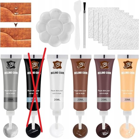 Outlet Krem do naprawy tapicerki skórzanej ubrań butów 5 x 20 ml Zestaw