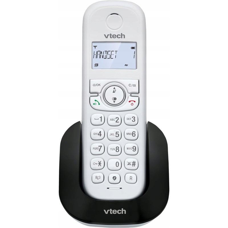 USZKODZONY Telefon bezprzewodowy VTech 4897027124941 z wyświetlaczem biały