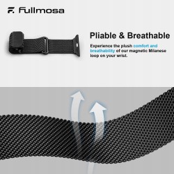 Outlet Fullmosa Bransoletka Milaneza do Apple Watch 42/41/40/38mm Czarna