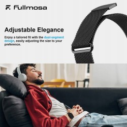 Outlet Fullmosa Bransoletka Milaneza do Apple Watch 42/41/40/38mm Czarna