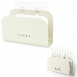 Outlet Metalowa półka ścienna na router i kable 18x5,5x12 cm, biała, bez