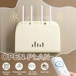 Outlet Metalowa półka ścienna na router i kable 18x5,5x12 cm, biała, bez