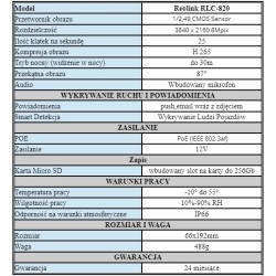 Outlet Kamera Kopułkowa IP Reolink RLC-820A 8 Mpx 4K IP PoE IP67 biała