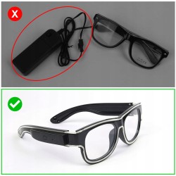 Outlet Ainiv Okulary LED z niebieskim podświetleniem, 3 tryby, USB-C,