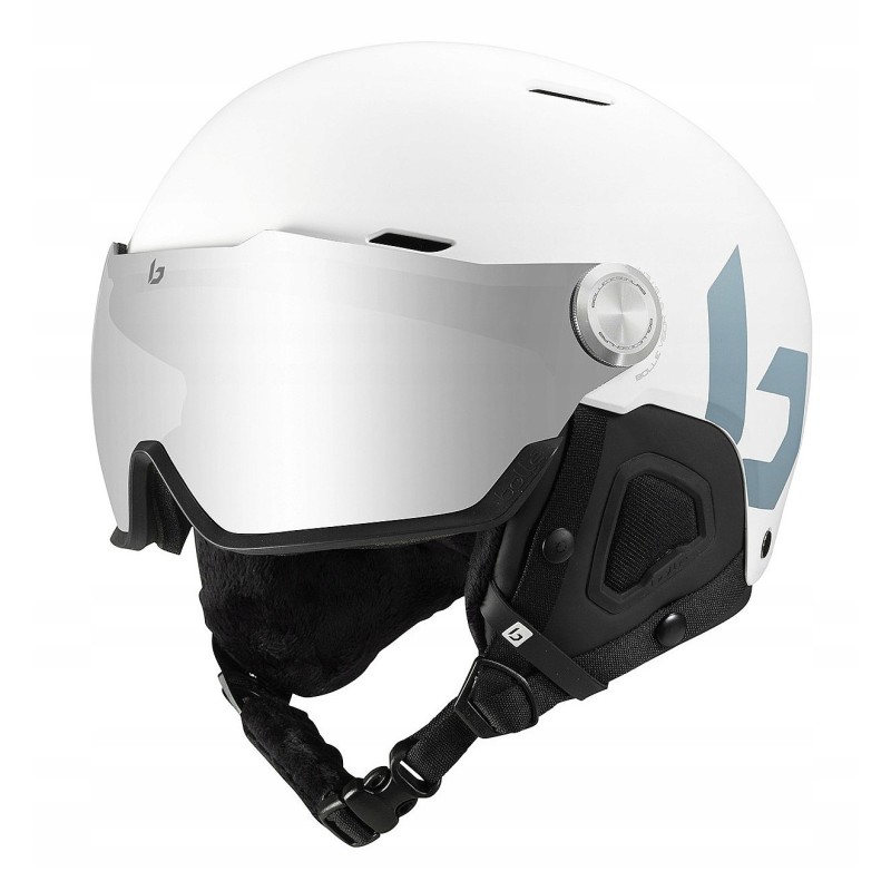 Outlet Kask narciarski z goglami Bolle Might Visor M 55-59 cm Biały