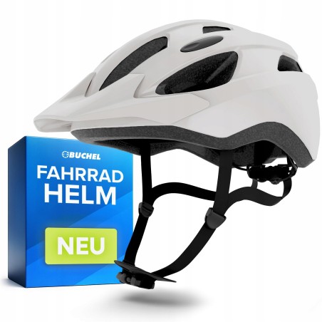 Kask rowerowy Buchel In-Mould z blokadą Cam Lock r. L 56-61 Biały