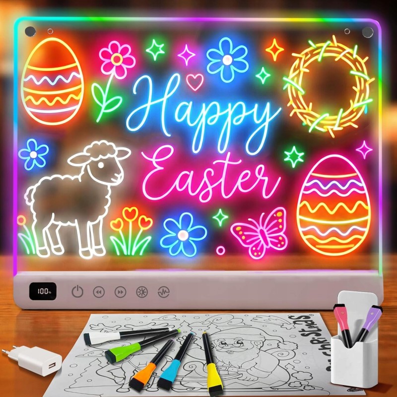 Outlet Podświetlana tablica LED do rysowania 35x25cm 13 kolorów OPIS