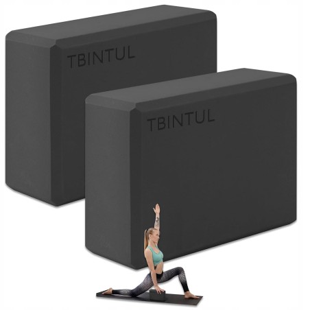 Blok do jogi Tbintul 23 x 15 x 7,5 cm Pianka EVA Czarny 2 szt.